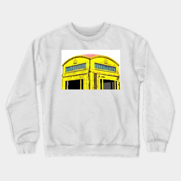 Yellow Phone Box Crewneck Sweatshirt by Jane Braat